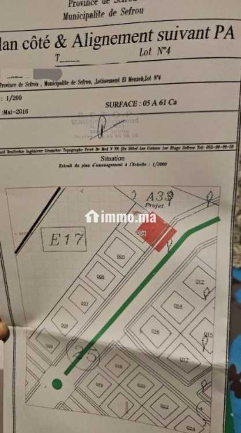 Lot de terrain villa 561m² – 3 façades – sefrou - Vente Immobilier - Sefrou - photo 2