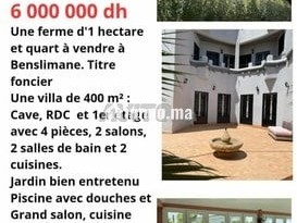 Belle villa en vente à Ben Slimane - Villa à vendre - Casablanca