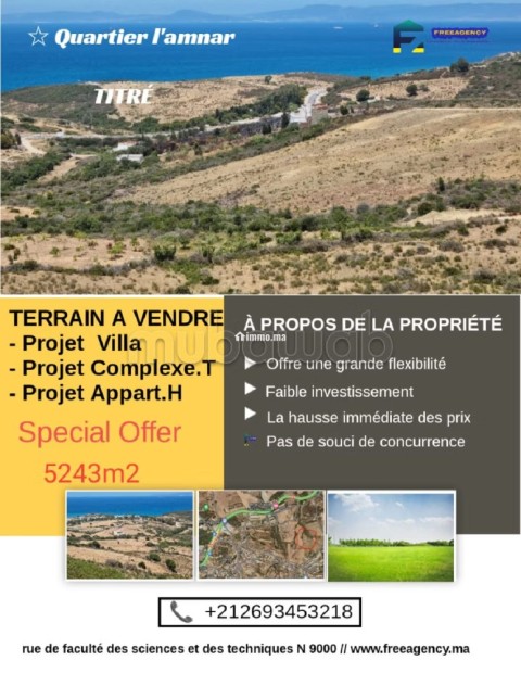 Terrain avec vue sur la mer et la montagne - Vente Immobilier - Tanger - photo 1