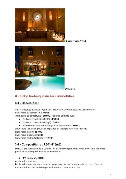 RIAD A VENDRE A OUERZAZATE PRIX 8 000 000 DH - Vente Immobilier - Ouarzazat - photo 5
