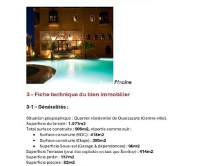 RIAD A VENDRE A OUERZAZATE PRIX 8 000 000 DH - Maison à vendre - Ouarzazat