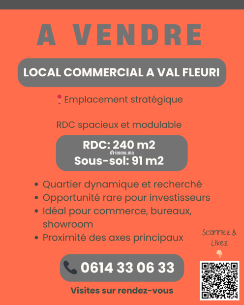 Local commercial à Val Fleuri - Vente Immobilier - Casablanca - photo 1