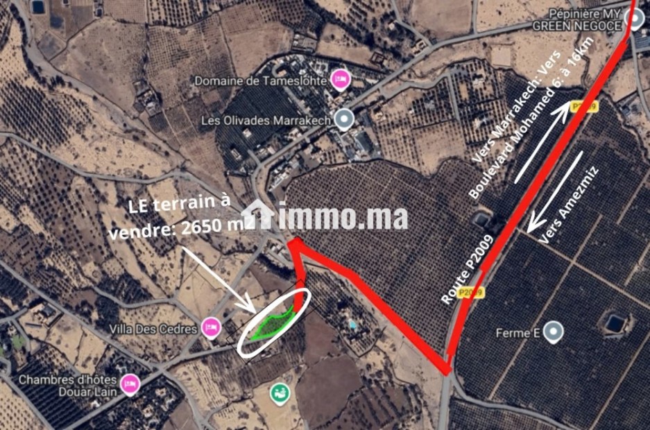 Vente de terrain Route d'Amezmiz - Vente Immobilier - Marrakech - photo 1