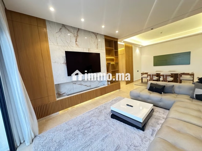 Très chic appartement 3 chambres à la location meublé dans une résidence avec piscine - Location Immobilier - Dar Bouazza - photo 3
