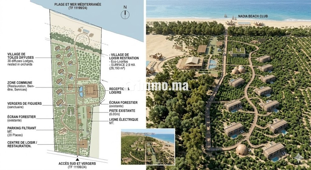 Vendre de terrain magnifique pied sur mer à Al Hoceima région Souani PK16 - Vente Immobilier - Al Hoceïma - photo 1