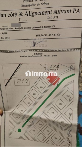 Lot de terrain villa 561m² – 3 façades. – Sefrou - Vente Immobilier - Sefrou - photo 3