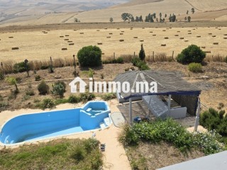 Ferme à vendre à tlate zyayda vu panoramique avec piscine 3 terrasse villa maisons de gardien - Terrain à vendre - Benslimane