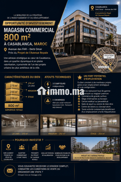Magasin 800 m² Actif Commercial RARE de Prestige - Vente Immobilier - Casablanca - photo 1