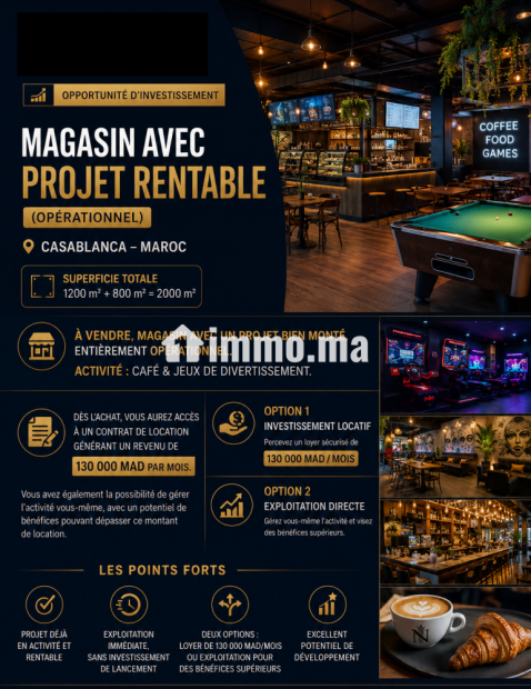 Magasin (Murs & Fonds de commerce) 2000 m² - Vente Immobilier - Casablanca - photo 1