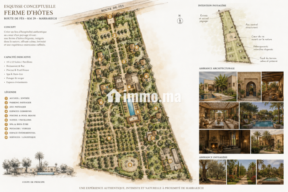 TERRAIN TITRÉ DE PLUS D’UN HECTARE À VENDRE – ROUTE DE FÈS, MARRAKECH - Vente Immobilier - Marrakech - photo 8