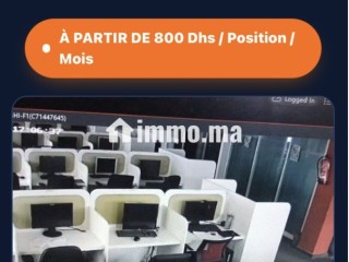 Plateau 60 positions Anfa 204m2 - À partir de 800 Dhs/position équipée - Dispo immédiate - 0698050690 - Bureau à louer - Casablanca
