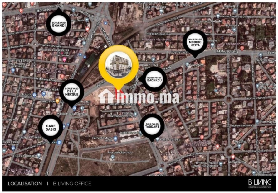 79m2, Bureau neuf, Immeuble B Living, R. P. Bachkou - Location Immobilier - Casablanca - photo 2