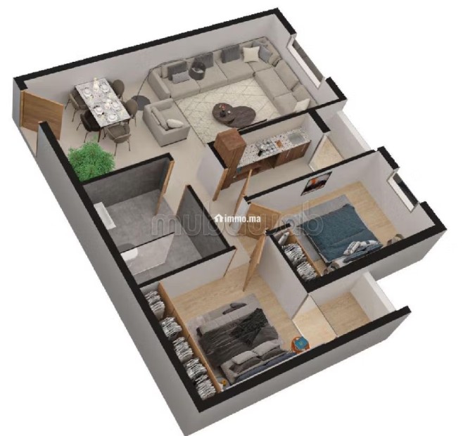 Bel appartement à vendre à Al Hoceima. 2 ou 3 chambres agréables. Climatisation et piscine - Vente Immobilier - Al Hoceïma - photo 3