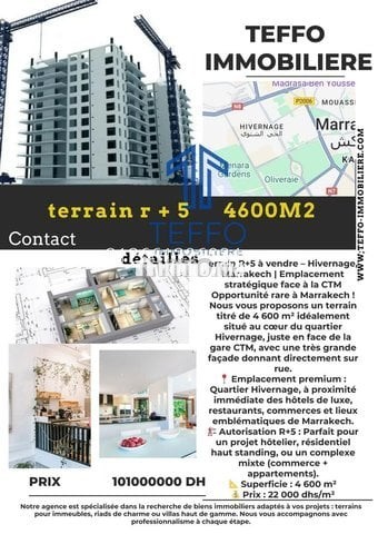 Terrain r plus 5 hivernage - Vente Immobilier - Marrakech - photo 1